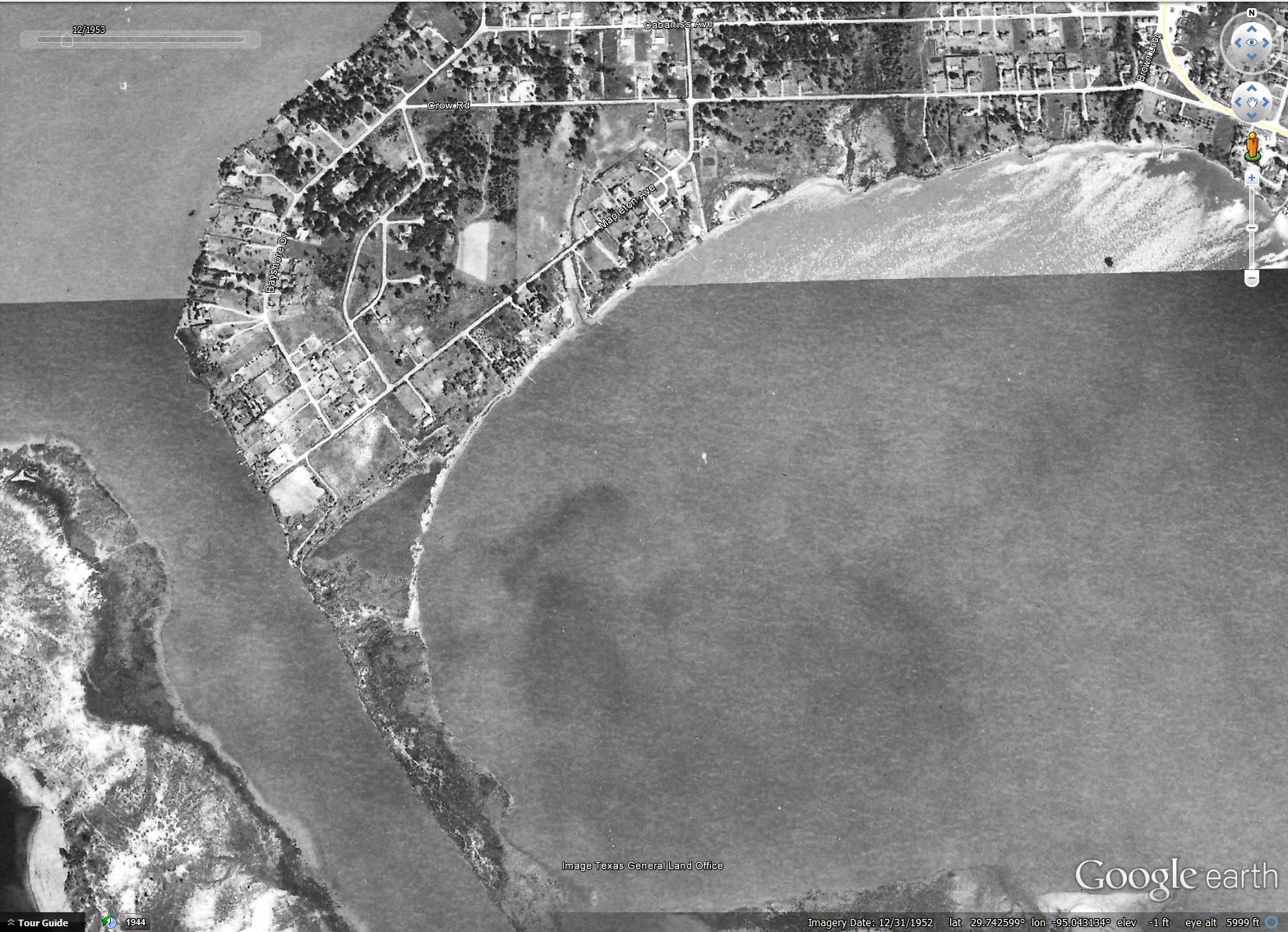 Brownwood Subdivision 12/31/1952 aerial from Google Earth.