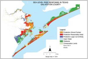 sea level rise map of galveston county texas